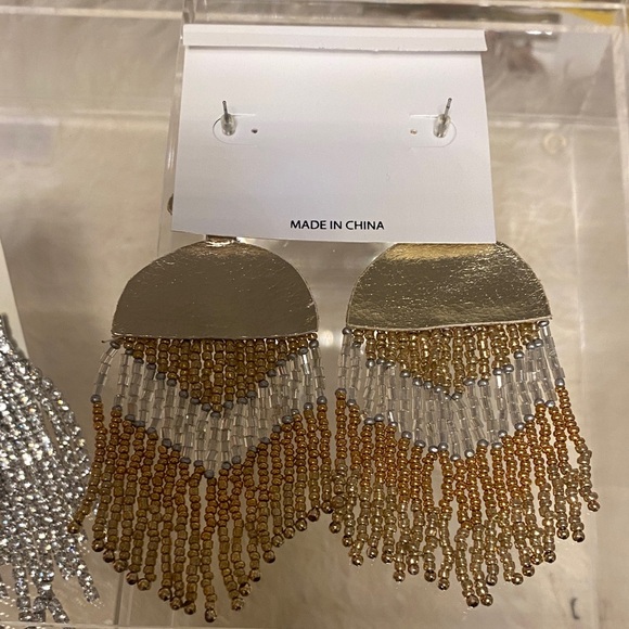 nOir Jewelry Multicolor Beaded Fringe Earrings - Picture 4 of 5